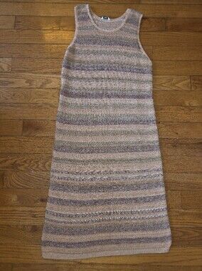 Sonoma Peach and Cream Knit Tank Dress